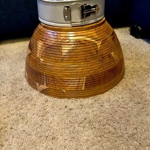 Wooden Bowl with Metal Band